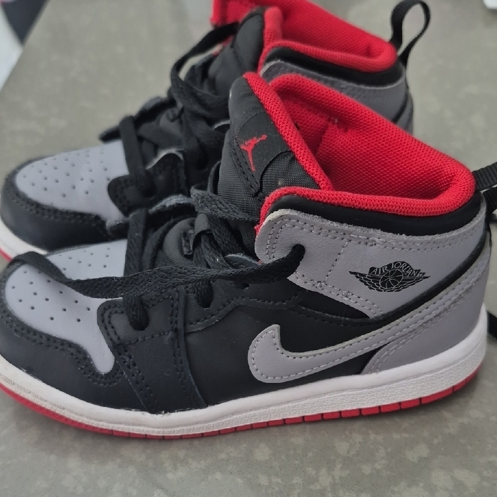 Nike Kids Black and Red High-Top Sneakers - Picture 3 of 6